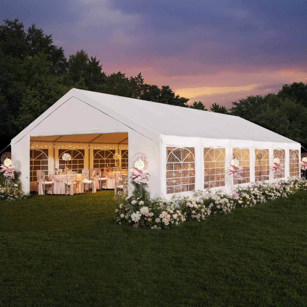 Binplax Party Tent 40x20 Canopy Heavy Duty, Waterproof Outdoor Event Tent with Removable Sidewalls & Roll-Up Door, Portable Carport for Wedding, BBQ, Camping, Birthday Party