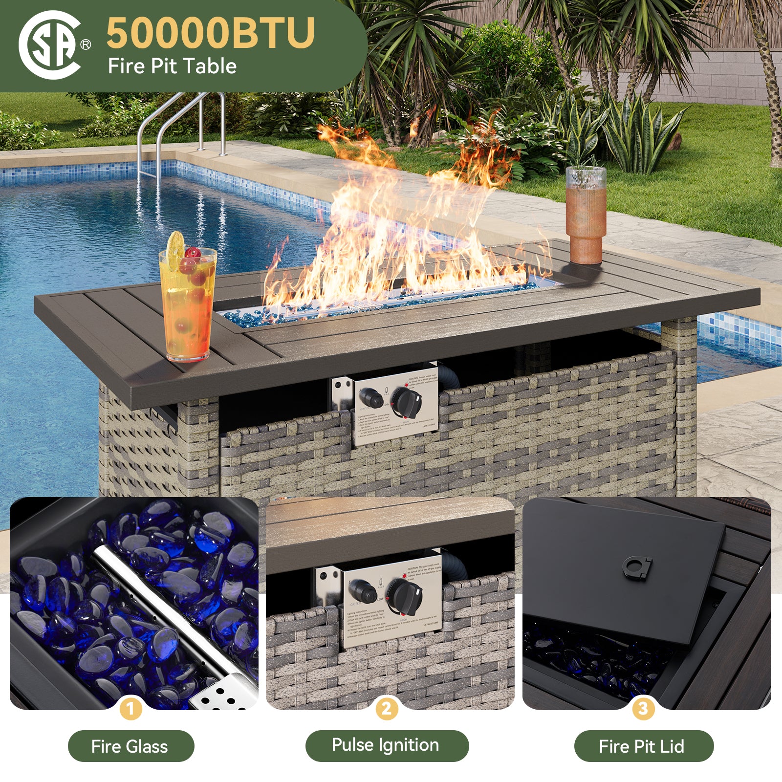 Aoxun Patio Furniture Set, Wicker Rattan Outdoor Sectional Sofa with High Back Swivel Rocker Chairs, Outdoor Patio Furniture Set