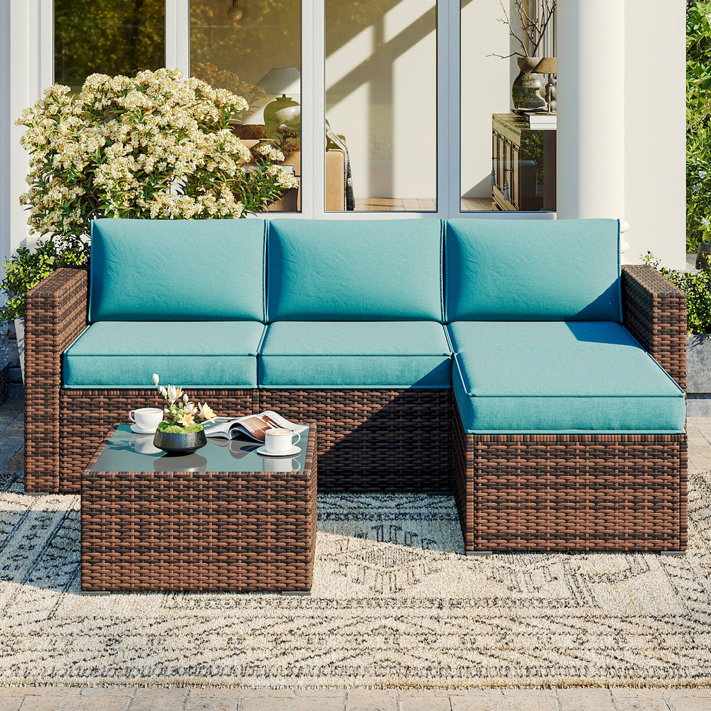 Breezestival Replacement Cushions for Outdoor Furniture, 7-Piece Outdoor Cushions for Patio Furniture, Deep Seat, Waterproof & Fade Resistant Couch Cushion for 4-Seat Patio Conversation Sets, Grey