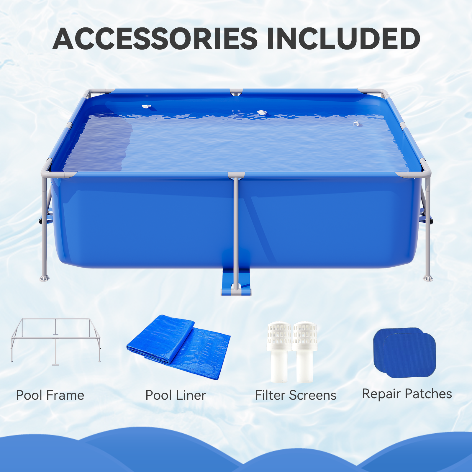SunSwell 86" Non-Inflatable Backyard Swimming Pool for Family, Portable Above Ground Pool for Adults & Kids, Easy Setup for Outdoor, Backyard, Garden, Camping - Durable PVC
