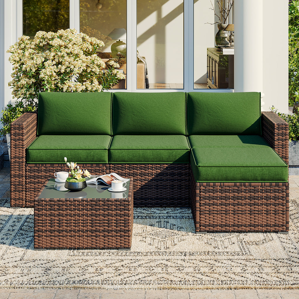 Breezestival Replacement Cushions for Outdoor Furniture, 7-Piece Outdoor Cushions for Patio Furniture, Deep Seat, Waterproof & Fade Resistant Couch Cushion for 4-Seat Patio Conversation Sets, Grey