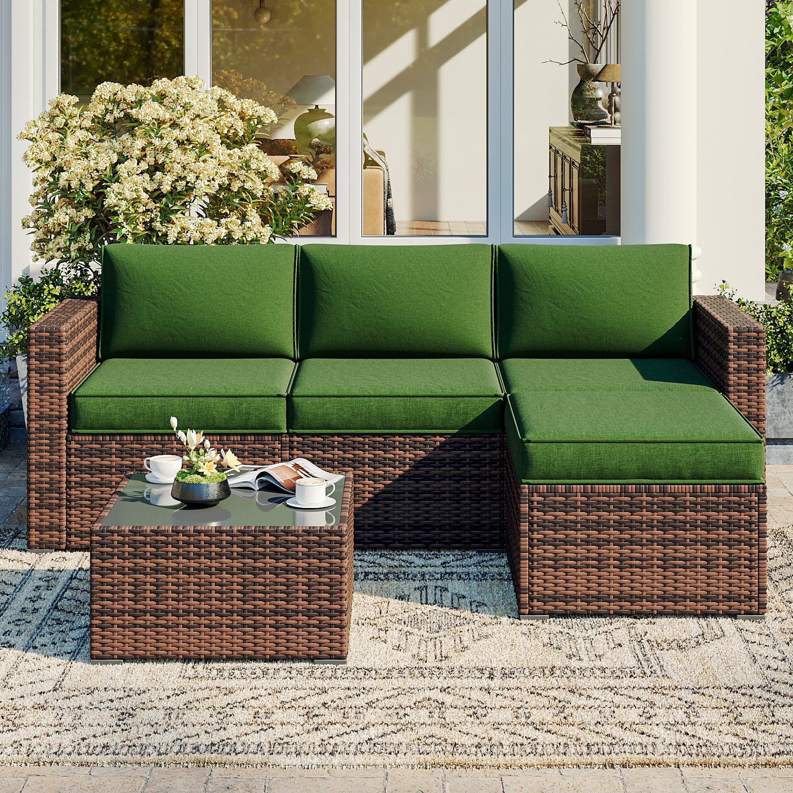 Breezestival Replacement Cushions for Outdoor Furniture, 7-Piece Outdoor Cushions for Patio Furniture, Deep Seat, Waterproof & Fade Resistant Couch Cushion for 4-Seat Patio Conversation Sets, Grey