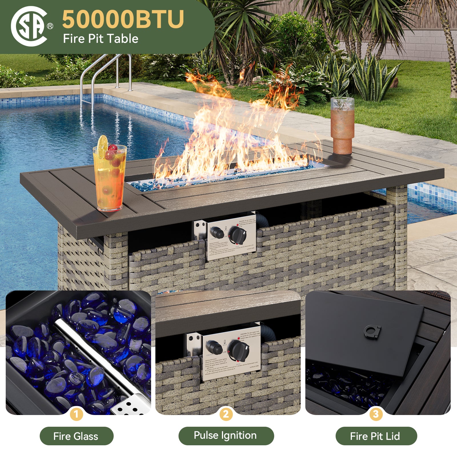 Aoxun Patio Furniture Set, Wicker Rattan Outdoor Sectional Sofa with High Back Swivel Rocker Chairs, Outdoor Patio Furniture Set