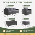 YardCache 6 Piece Outdoor Wicker Patio Furniture Set, Rattan Sectional Sofa Sets Beige