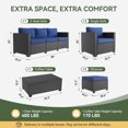 YardCache 6 Piece Outdoor Wicker Patio Furniture Set, Rattan Sectional Sofa Sets Beige