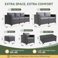 YardCache 6 Piece Outdoor Wicker Patio Furniture Set, Rattan Sectional Sofa Sets Beige