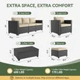 YardCache 6 Piece Outdoor Wicker Patio Furniture Set, Rattan Sectional Sofa Sets Beige