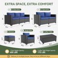 YardCache 6 Piece Outdoor Wicker Patio Furniture Set, Rattan Sectional Sofa Sets Beige